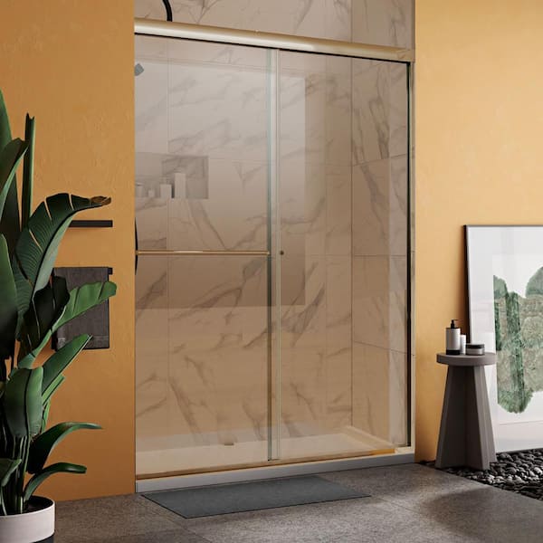 VTI 60'' W x 72'' H Bypass Semi-Frameless Shower Door with Clear