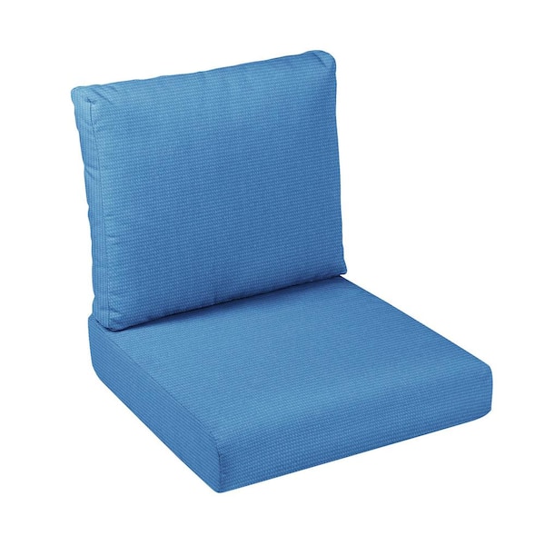 SORRA HOME 25 x 23 x 5 (2-Piece) Deep Seating Outdoor Dining Chair Cushion in ETC Lapis