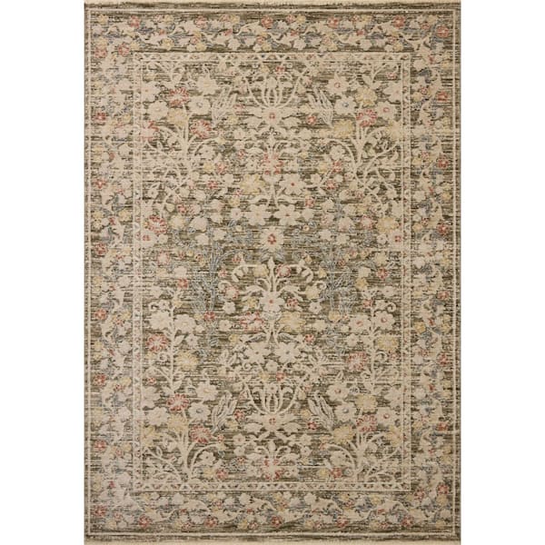 Clarisse Olive/Multi 6 ft. 3 in. x 9 ft. 6 in. Traditional Area Rug