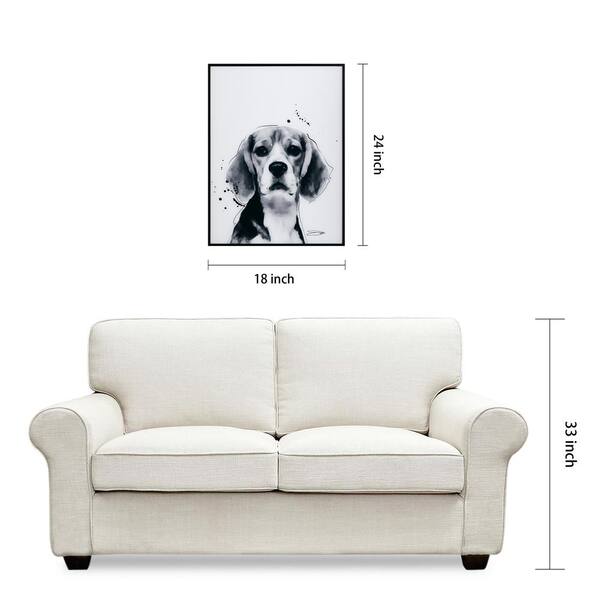 Empire Art Direct Beagle B and W Pet Paintings on Printed Glass