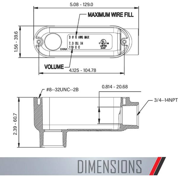 Etokfoks 3/4 in. Die Cast Aluminum RLB075 Threaded LB EMT Elbow 