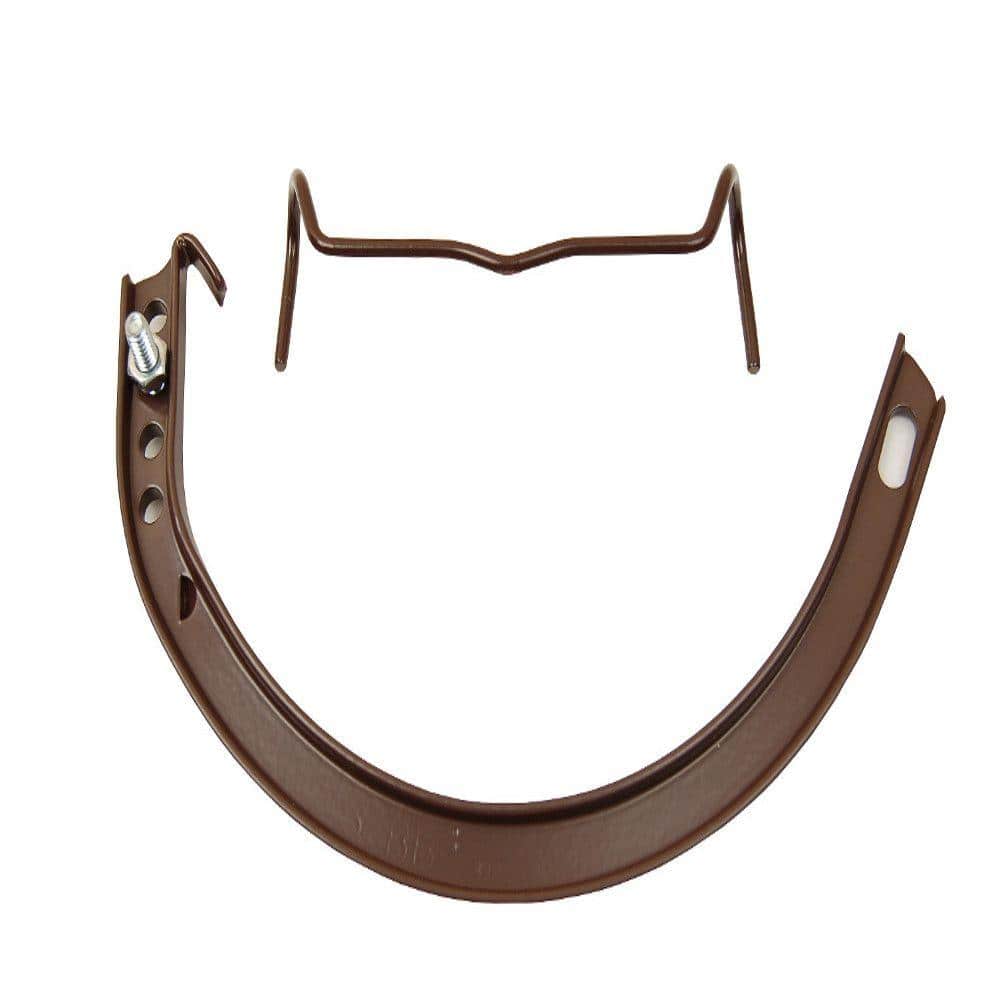 6 in. Royal Brown Half Round Aluminum Hanger #10 Circle with Spring Clip, Nut and Bolt price history on PriceWatchPro