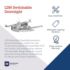 Contractor Select LDN 4 in. Non-IC Rated New Construction Recessed Housing with Switchable Lumens and CCT