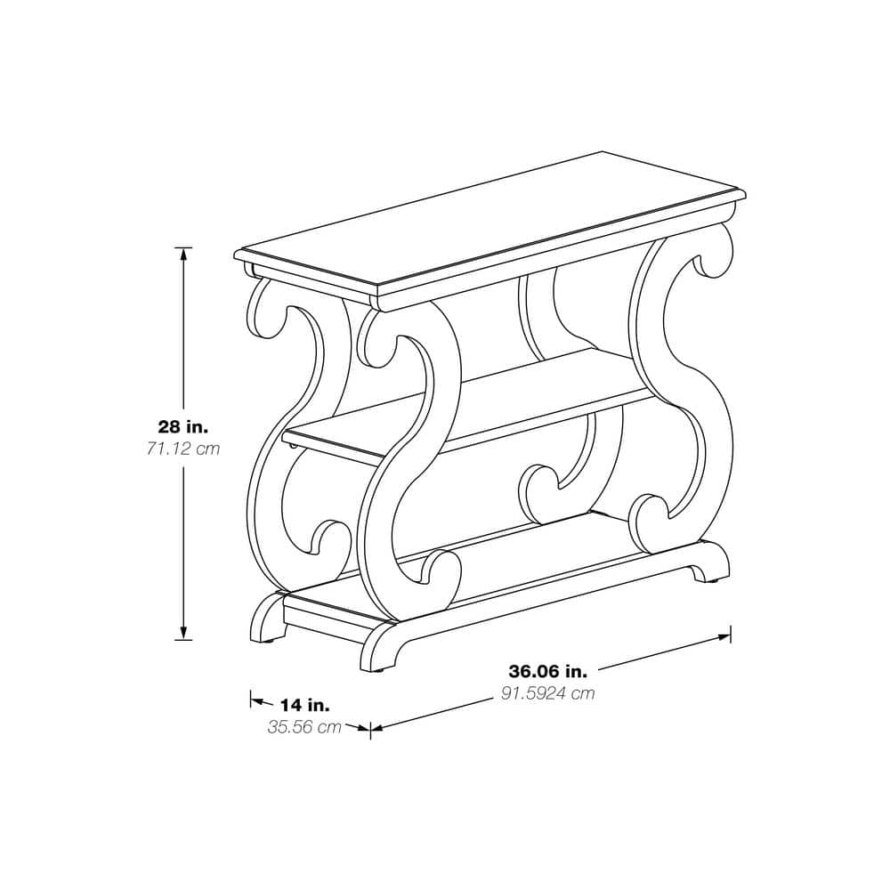 Ashland Brushed Black Wood and Metal Console Table with Storage