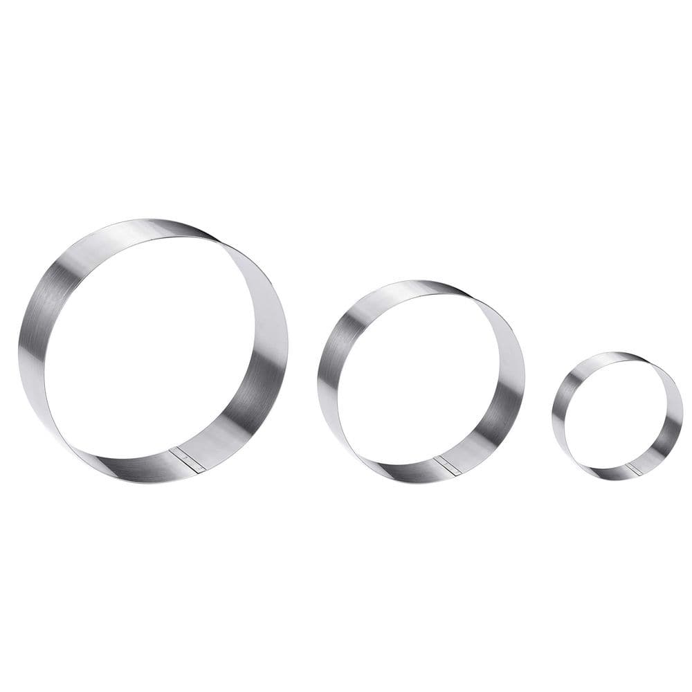 Anqtovp 4/6/8 Inch Round Stainless Steel Cake Ring Set with Strong ...