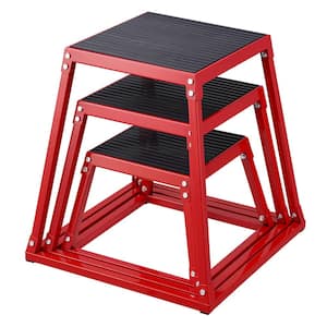 Plyometric Jump Boxes, 12/18/24 in. Plyo Box, Platform and Jumping Agility Box, Anti-Slip Fitness Exercise Step Up Box