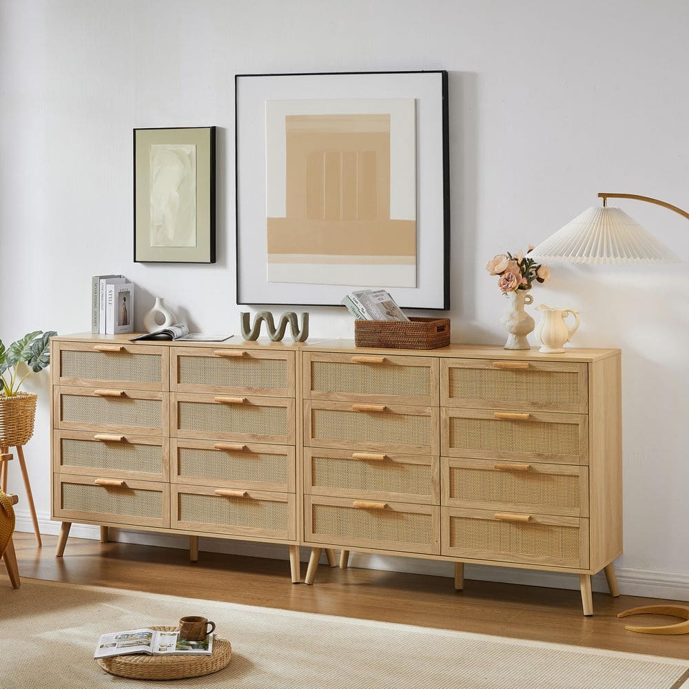 【送料無料】Veal 12 Drawer Chest - BEIGE 47 in. W x 16 in. D x 37 in. H Beige Linen Cabinet, Bedroom