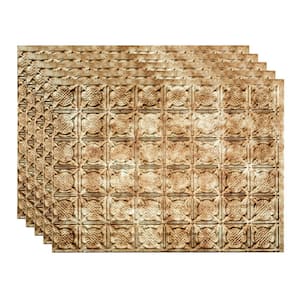 Traditional #6 18.25 in. x 24.25 in. Vinyl Backsplash Panel in Bermuda Bronze (5-Pack)