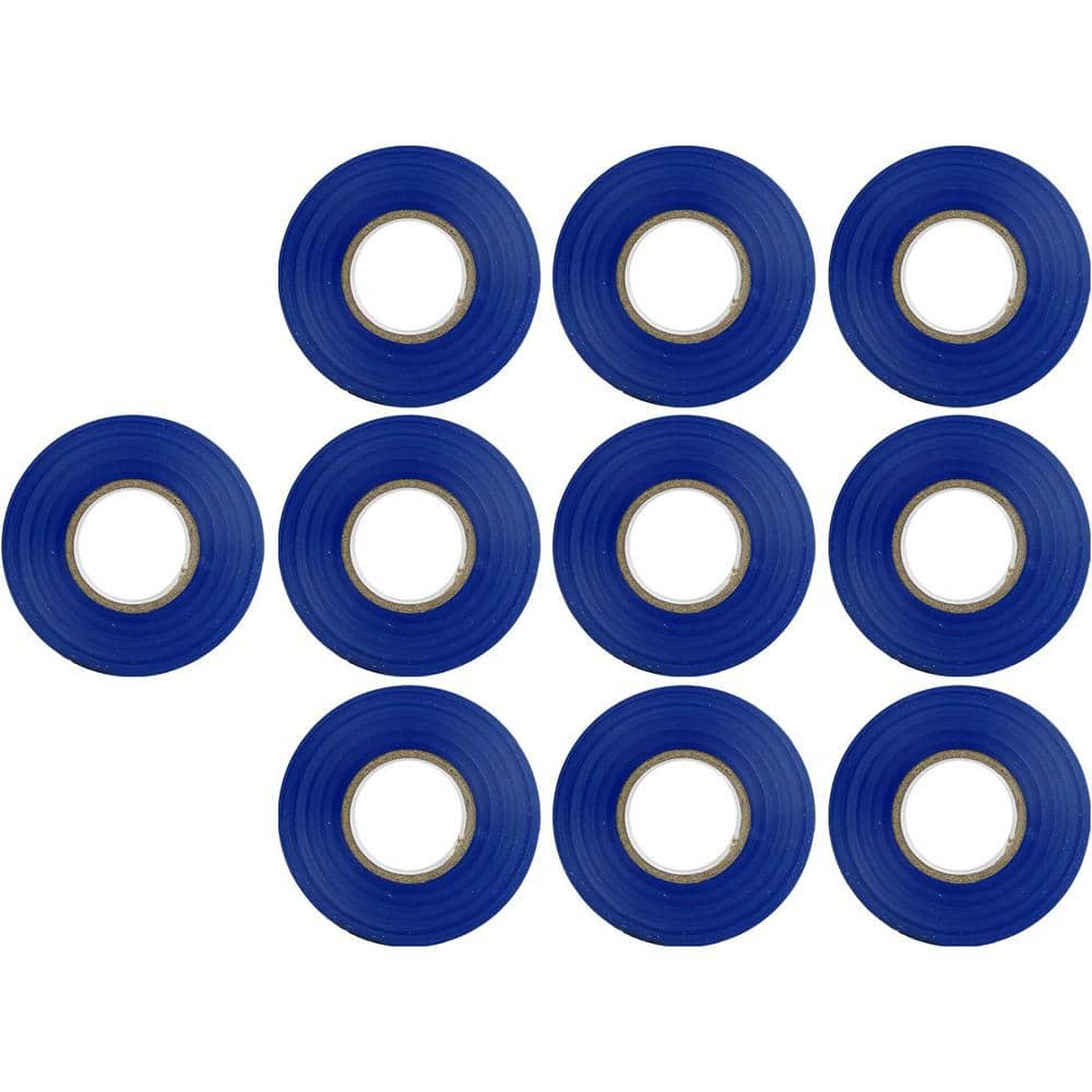 UPC 653703413273 product image for 0.75 in. x 60 ft. Electrical Tape, Blue (10-Pack) | upcitemdb.com