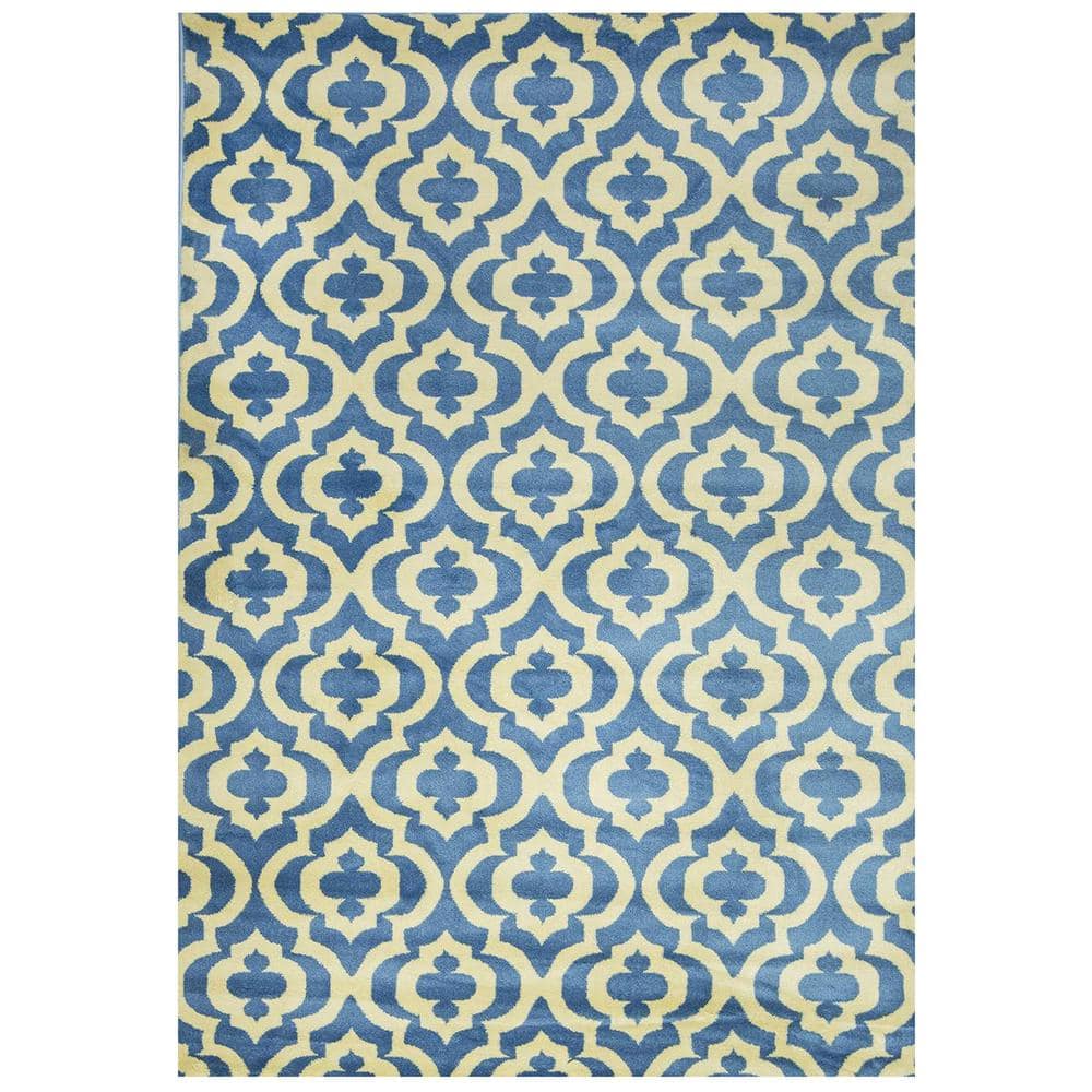 Harel Blue/White 5 ft. x 7 ft. Polypropylene Area Rug 7502BLUWHT5x7