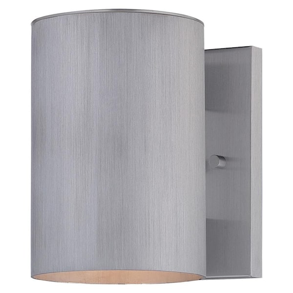 the great outdoors by Minka Lavery Skyline 1-Light Brushed Aluminum Outdoor Wall Lantern Sconce