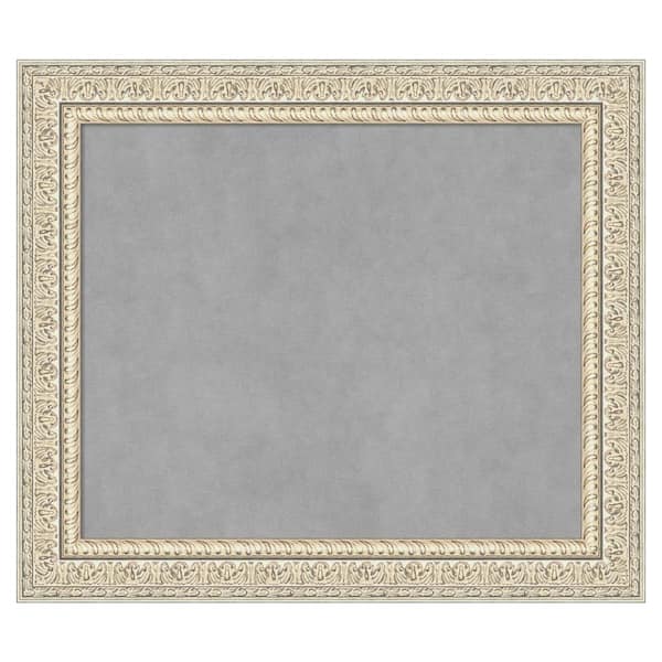 Amanti Art Fair Baroque Cream 29 in. x 25 in. Framed Magnetic Board