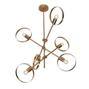 Elsie 6-Light Brushed Bronze Sputnik Chandelier