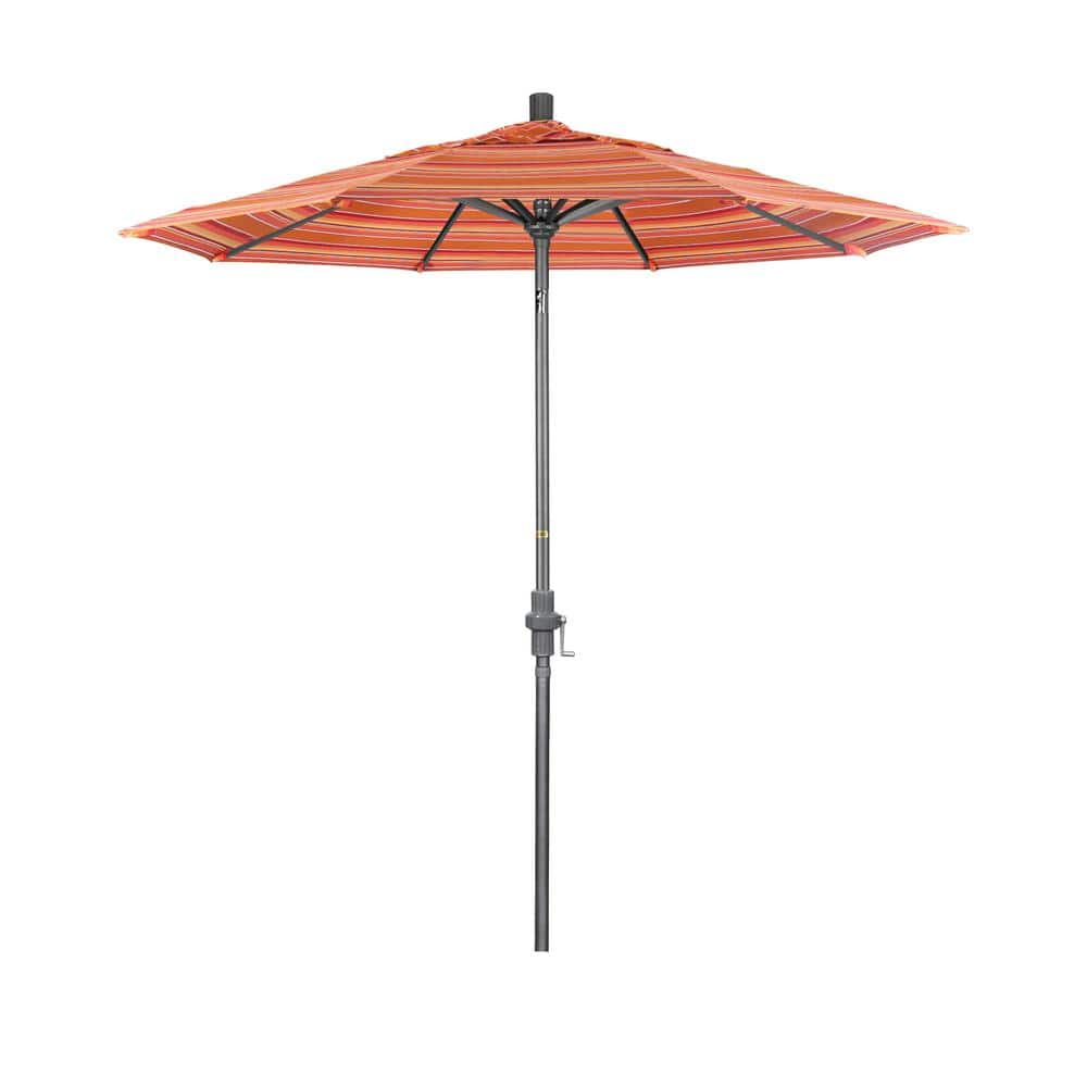 7.5 ft. Hammertone Grey Aluminum Market Patio Umbrella Collar Tilt Crank Lift in Dolce Mango Sunbrella price history on PriceWatchPro