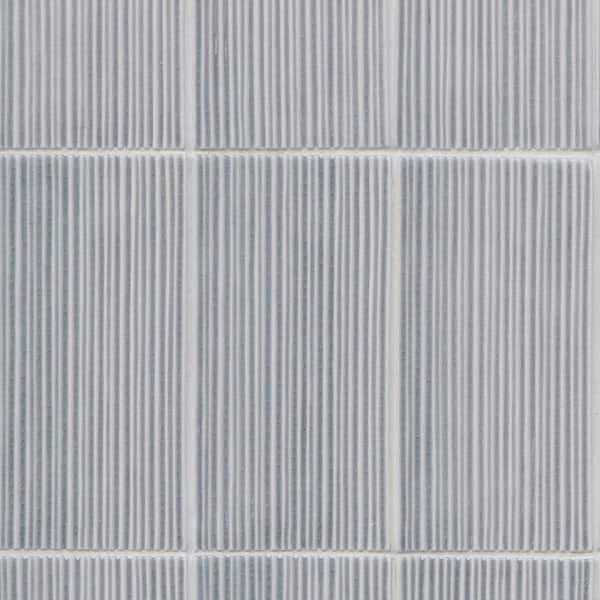Ivy Hill Tile Delphi Sky Blue 4.33 in. x 8.66 in. Polished Glass Fluted Subway Wall Tile (6.24 Sq. Ft./Case)