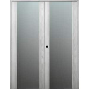 Vona 202 56 in. x 96 in. Right Hand Active Full Lite Frosted Glass Ribeira Ash Wood Composite Double Prehung French Door