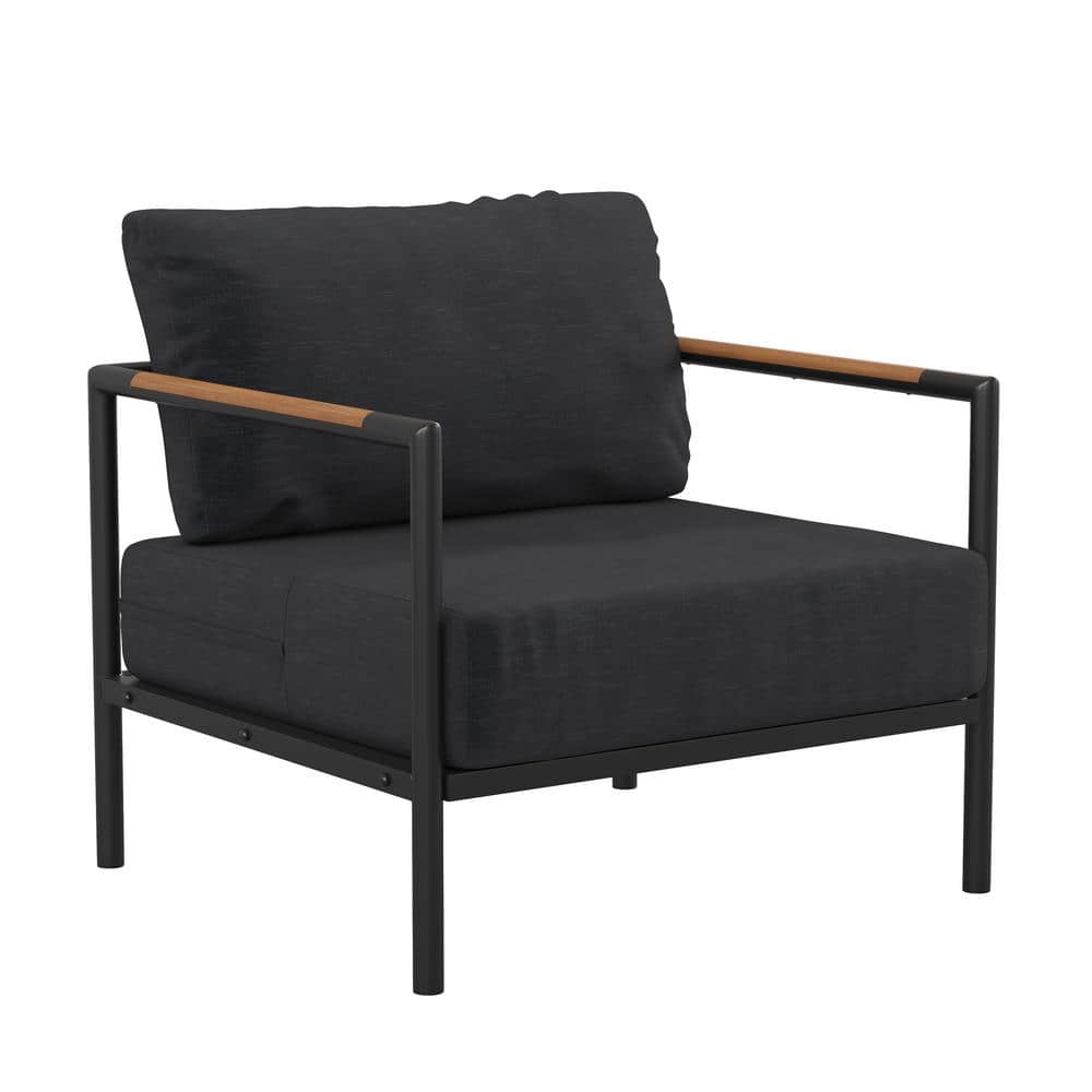 Black Steel Outdoor Lounge Chair in Gray price history on PriceWatchPro