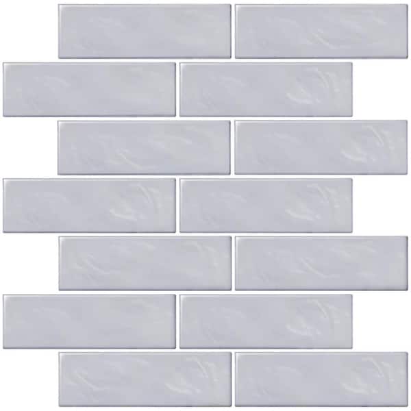 Apollo Tile Lavanda Blue 2.5 in. x 8 in. Polished Ceramic Subway Tile Sample (0.13 sq. ft./Piece)