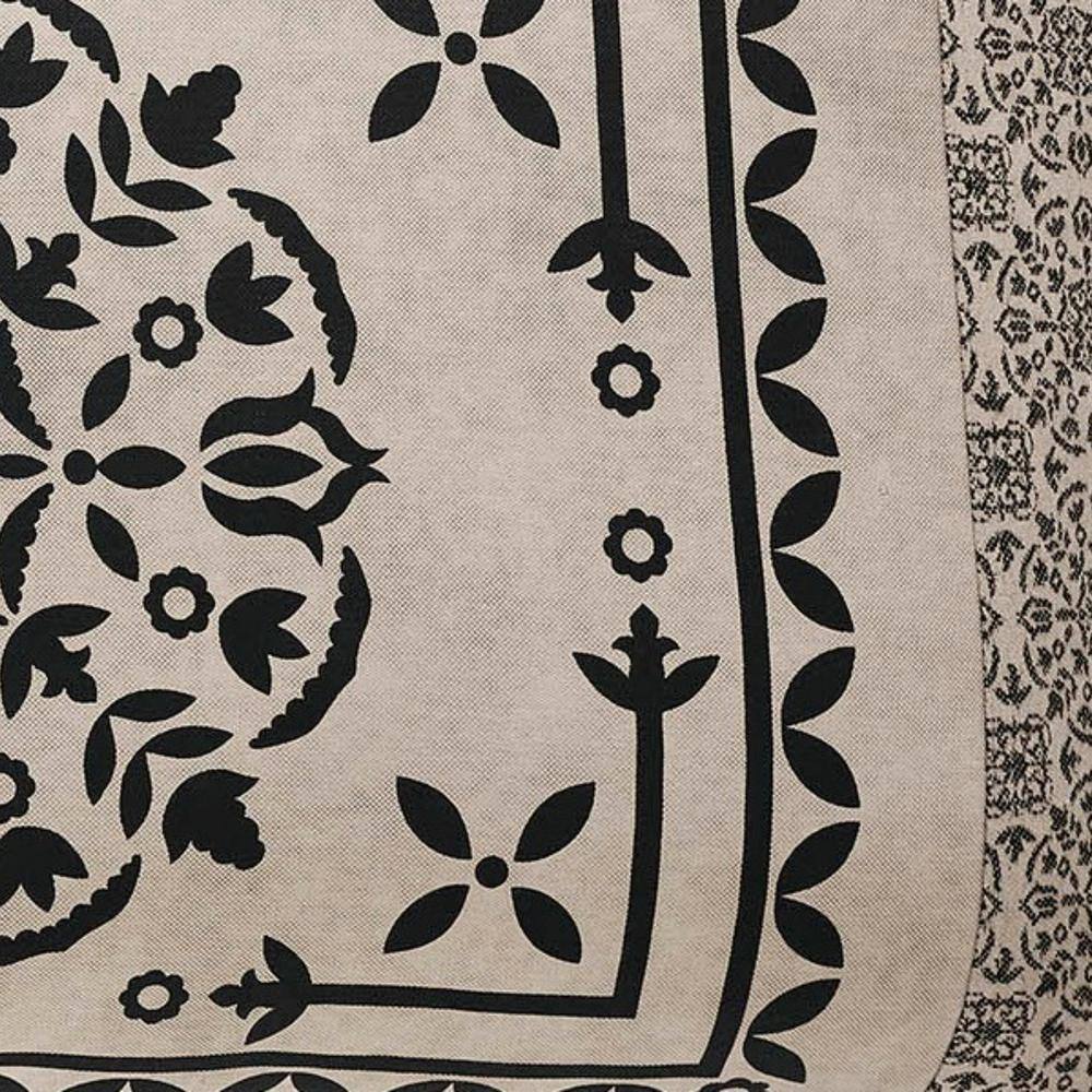 Standard Black and Tan Cotton Blend Medallion Pillowcase Set