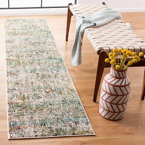 Madison Green/Turquoise 2 ft. x 16 ft. Abstract Gradient Runner Rug