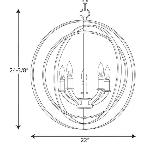 Equinox Collection Black Five-Light Sphere Pendant
