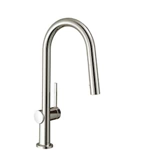 Talis N Single-Handle Pull-Down Sprayer Kitchen Faucet with QuickClean in Polished Nickel