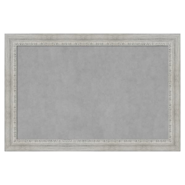 Amanti Art Rustic White Wash 36 in. x 24 in Framed Magnetic Board