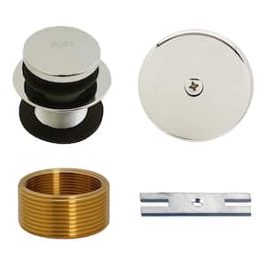 Universal 1-3/8 in. Tip-Toe Bathtub Trim with One-Hole Overflow Faceplate & 1-1/2 in. Adapter Bushing, Polished Nickel