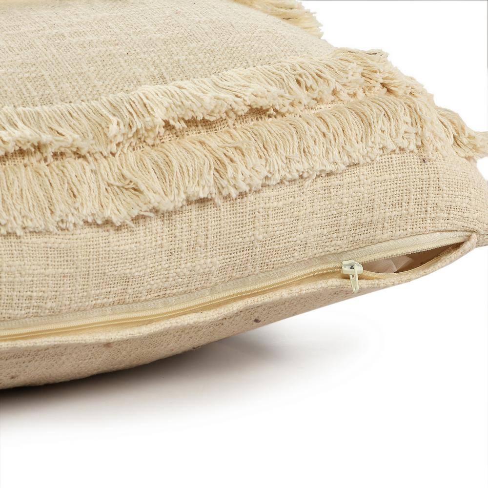 Standard Rectangular Cotton Throw Pillow with Textured Accents