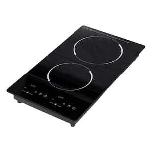 20 in. 2 Elements Induction Cooktop with Dual-Ring Element Electric Stove Top Ultrathin 9 Temperature Levels, Black