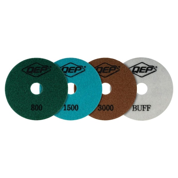 Xtreme 4 in. Dry Diamond Polishing Pad Set for Ceramic, Porcelain, Engineered Stone, Concrete, Marble, Granite