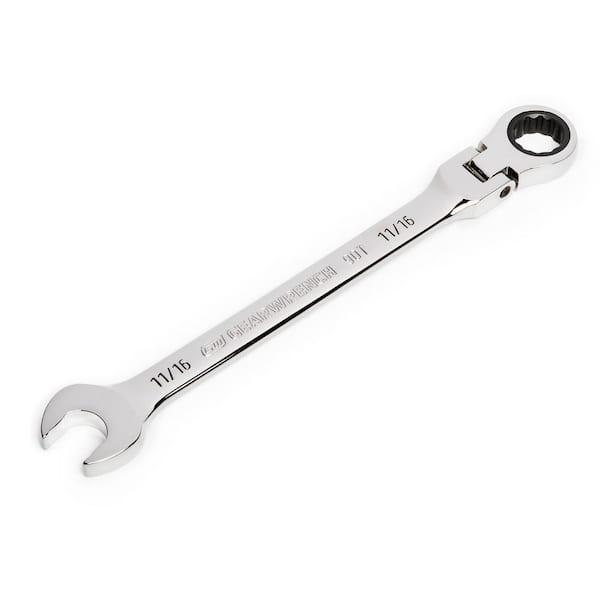 11/16 in. SAE 90-Tooth Flex Head Combination Ratcheting Wrench