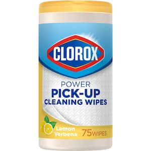 Clorox Power Pick-Up Cleaning Wipes, 2 in 1 Paper Towel and Multipurpose Cleaner, Lemon Verbena, 75 Paper Towel Wipes