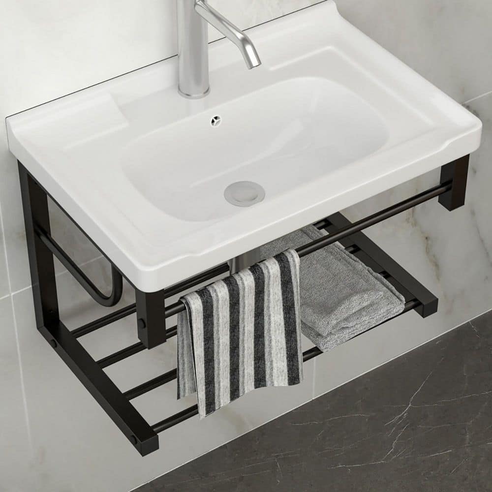 8.75 in Wall-Mounted Rectangular Bathroom Ceramic Sink in White price history on PriceWatchPro