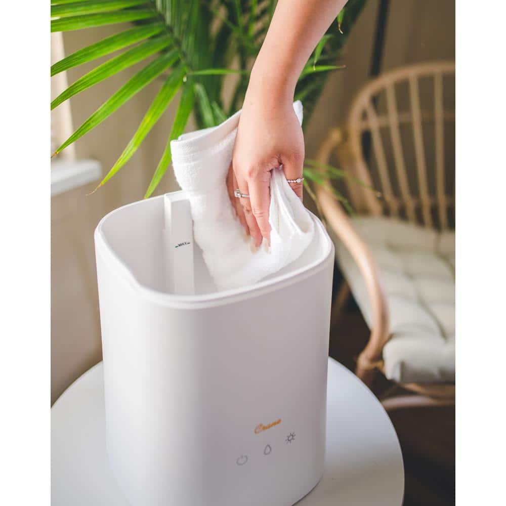 1.2 Gallon White Ultrasonic Cool Mist Tabletop Humidifier with Night Light