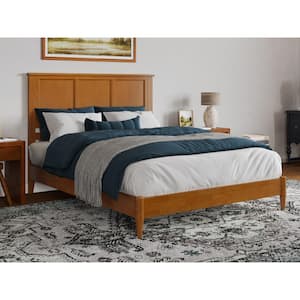 Charlotte Light Toffee Natural Bronze Solid Wood Frame Queen Low Profile Platform Bed