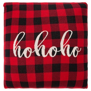 Ho Ho Ho Red 20 in. x 20 in. Throw Pillow