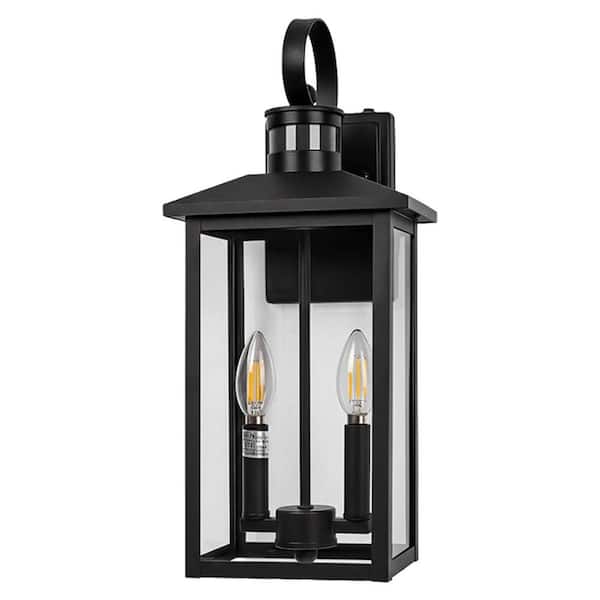 Motion Sensing 40 Watt Equivalent Dusk to Dawn E12 Outdoor Wall Light Black Aluminum Flood Light ETL Listed