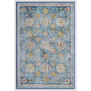 Eden Collection Regal Blue 2 ft. x 3 ft. Machine Washable Traditional Indoor Area Rug