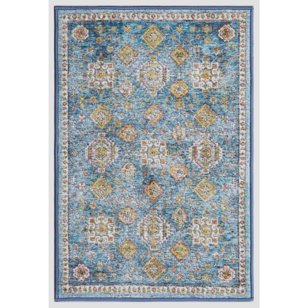 Concord Global Trading Eden Collection Regal Blue 2 ft. x 3 ft. Machine Washable Traditional Indoor Area Rug