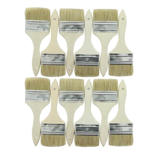 Plaid Natural Bristle Chip Paint Brush Set, 3 Pieces