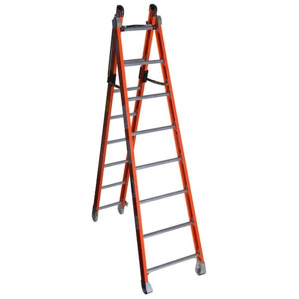 Werner 16 ft. Fiberglass Combination Ladder with 375 lb. Load Capacity Type IAA Duty Rating