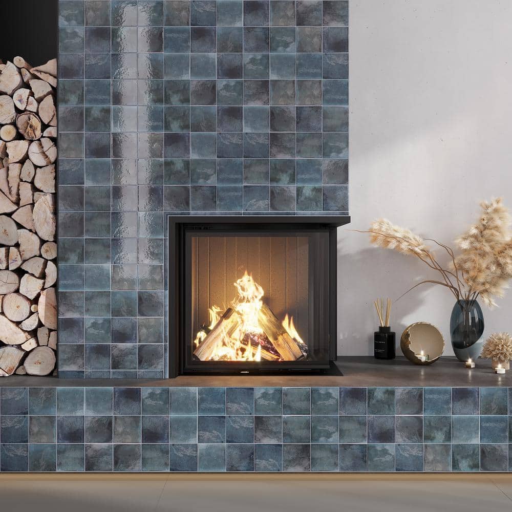 Antiek Blue 3.94 in. x 3.94 in. Glossy Ceramic Square Wall and Floor Tile Sample (0.11 Sq. ft./case) (1-pack) price history on PriceWatchPro