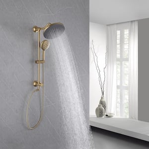 2-Spray Shower System with 5-Setting Hand Shower in Brushed Gold (Valve Not Included)
