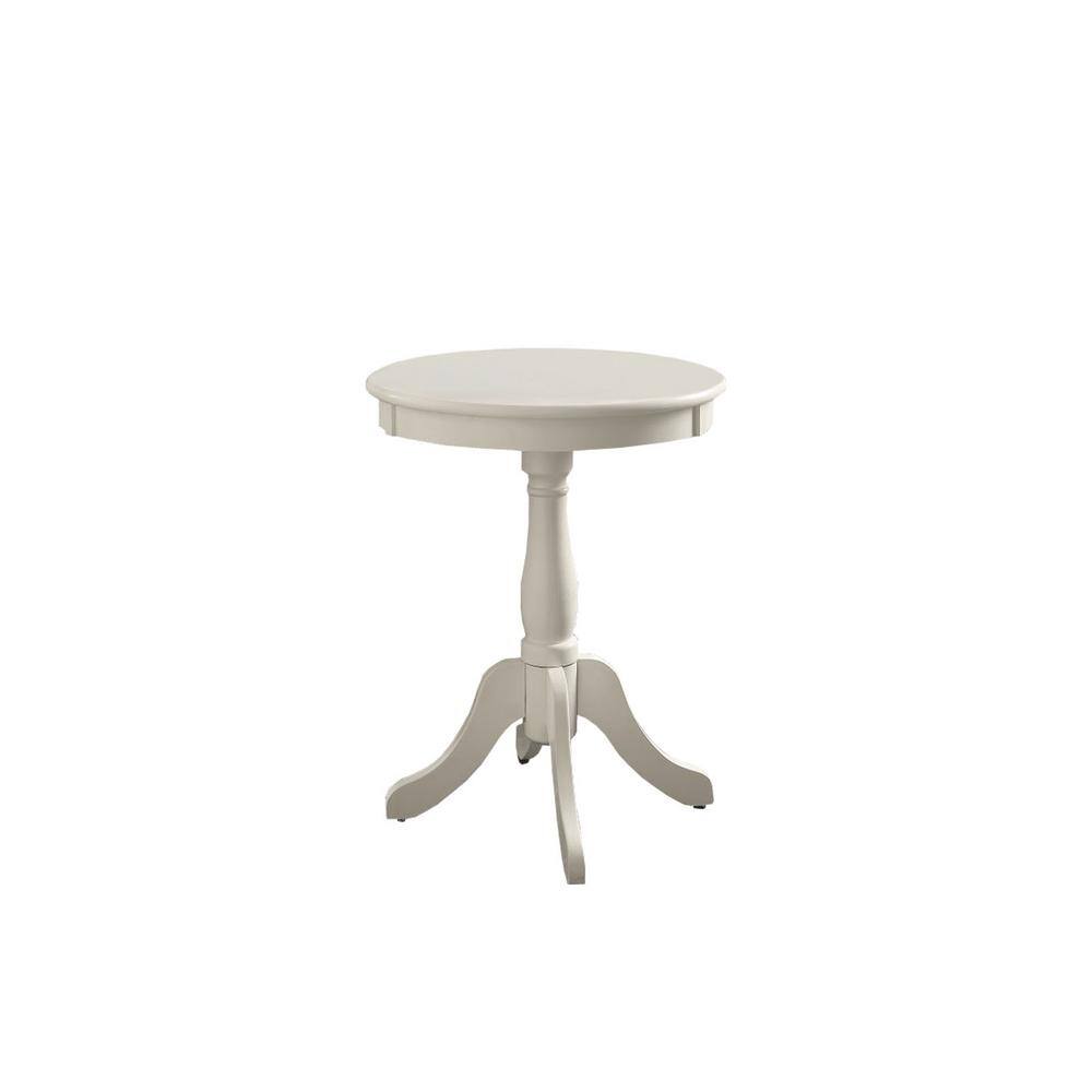 18 in. W White Wood Traditional Round Pedestal Table Side Table price history on PriceWatchPro