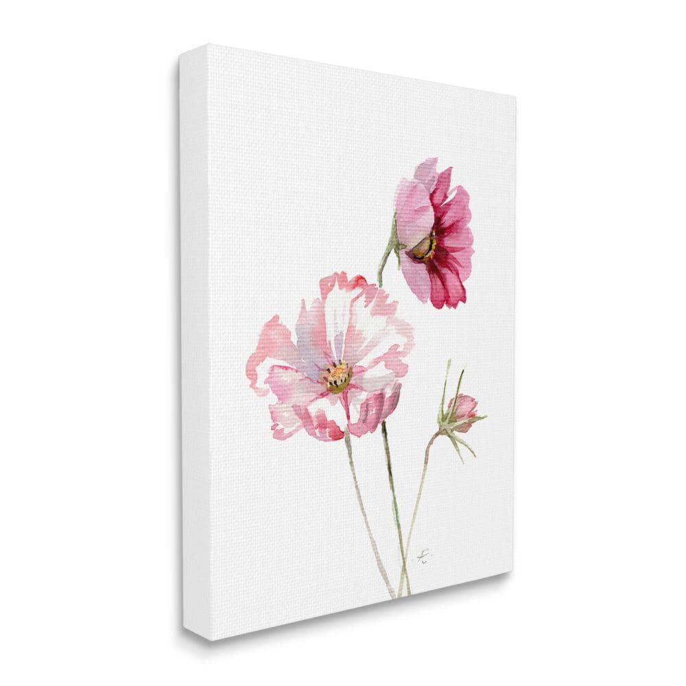 Stupell Industries Pink Cosmo Florals Spring Bloom Floral by Verbrugge Watercolor Unframed Nature Canvas Wall Art Print 30 in. x 40 in -  ai-212_cn_30x40