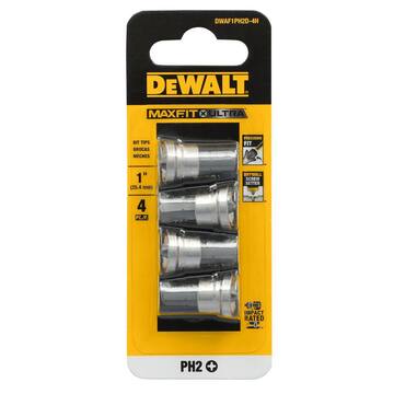 MAXFIT ULTRA 1 in. Phillips 2 Screwdriving Bits with Drywall Dimpler (4-Pack)