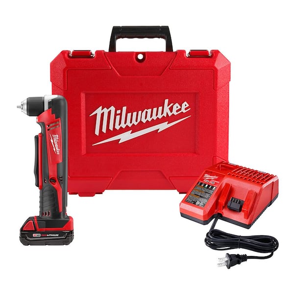 Milwaukee M18 18V Lithium-Ion Cordless 3/8 in. Right Angle Drill Kit w/one 1.5 Ah Batteries, Charger, Hard Case