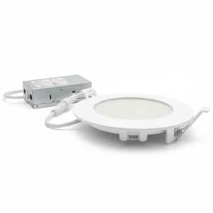 4-pack 5 in. Adjustable 5CCT Integrated LED Canless Recessed Light Trim 800 Lumens Kitchen Bathroom Remodel Wet Rated