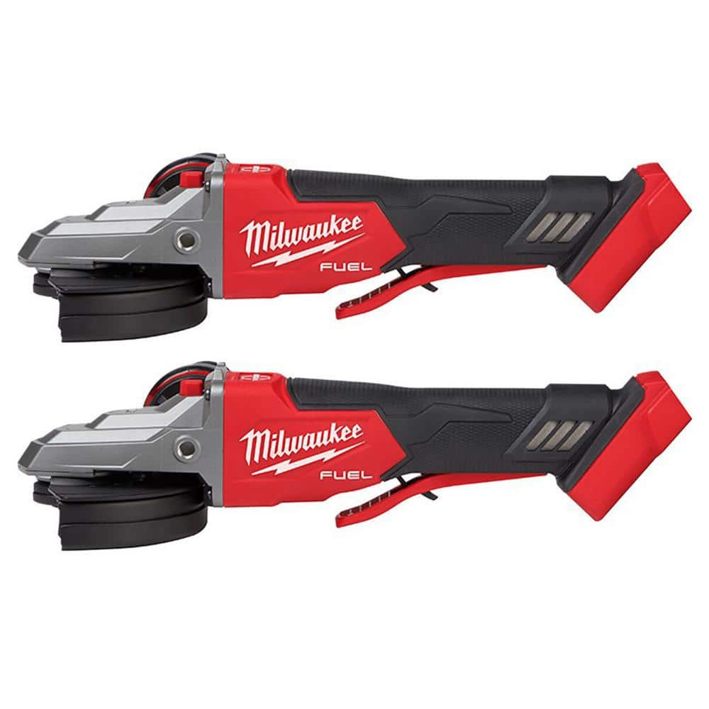 M18 FUEL 18-Volt Lithium-Ion Brushless Cordless 5 in. Flathead Braking Grinder with Paddle Switch No-Lock (2-Piece) -  Milwaukee, 2886-20-2886-20